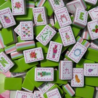 Feliz Navidad: Modernas Piezas de Mahjong Portátiles de Acrílico con Diseño Festivo de Joker de Dibujos Animados, Juego de Mesa de Lujo, Regalo para Fiesta de Navidad