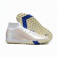 Chaussures de football montantes TF 15ème génération pour hommes, semelle plate avec coussin d'air intégré, semelle intermédiaire en PU, tige en PVC, caoutchouc imperméable