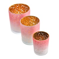 Pot de bougie en verre coloré dégradé de galvanoplastie créatif bougeoir rouge vert givré avec couvercle pour Noël