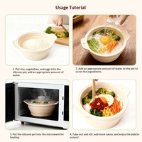 Casserole vapeur en silicone de qualité alimentaire, pot à soupe, tapis pliable pour four à micro-ondes et friteuse à air avec couvercle, adapté pour la cuisson à la vapeur des plats