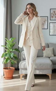 Conjunto de Blazer, Chaleco y Pantalón para Mujer, Traje de Tres Piezas, Ropa Formal de Trabajo, Atuendo Ejecutivo para Oficina y Eventos - Product Image 4