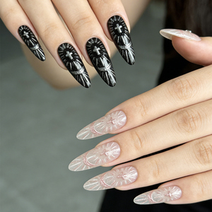 Nuevas uñas postizas de lujo de moda, ABS, con cobertura completa, en forma de almendra, personalizadas, estilo bailarina, stiletto, al por mayor - Product Image 2