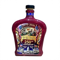 Carafe à liqueur en verre de style vintage pour anniversaire, bouteille de vin souvenir personnalisée, bouteille de whisky ou de vodka, verrerie artisanale OEM ODM
