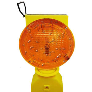 Luz Intermitente LED Portátil de Plástico Amarillo de 3V con Energía Solar para Advertencia de Seguridad Vial en Construcción de Carreteras - Product Image 1