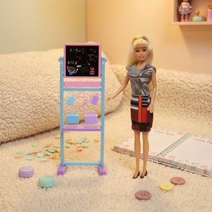 Fashion <b>Doll</b> Teacher with Chalkboard Educational Model Toy Plastic 29cm for Girls Age 8-13 Years Unisex - Product Image 1