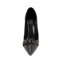 Boucles de luxe violet Sexy talon aiguille chaussures pour femmes avec bout pointu peu profond Styles européens et américains