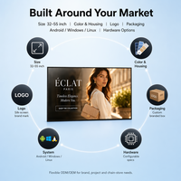 Écran publicitaire numérique LCD Slimline de 43 pouces pour intérieur, lecteur multimédia Android HD, écran LCD pour restaurants et magasins de détail