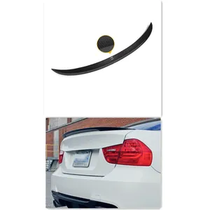 E90 ספוילר באיכות גבוהה אמיתי סיבי פחמן ספוילרים BMW 3 סדרת E90 סדאן P סגנון האחורי Trunk אגף ספוילר 2005-2011