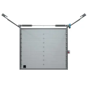 Puerta de garaje industrial Seccional de aislamiento térmico, con material de poliuretano, puerta de garaje seccional larga de alta velocidad