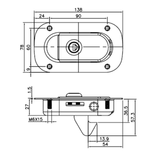 FS6689 Acero inoxidable resistente al agua caja de herramientas de Panel empotrada paleta cerradura pestillo - Product Image 3
