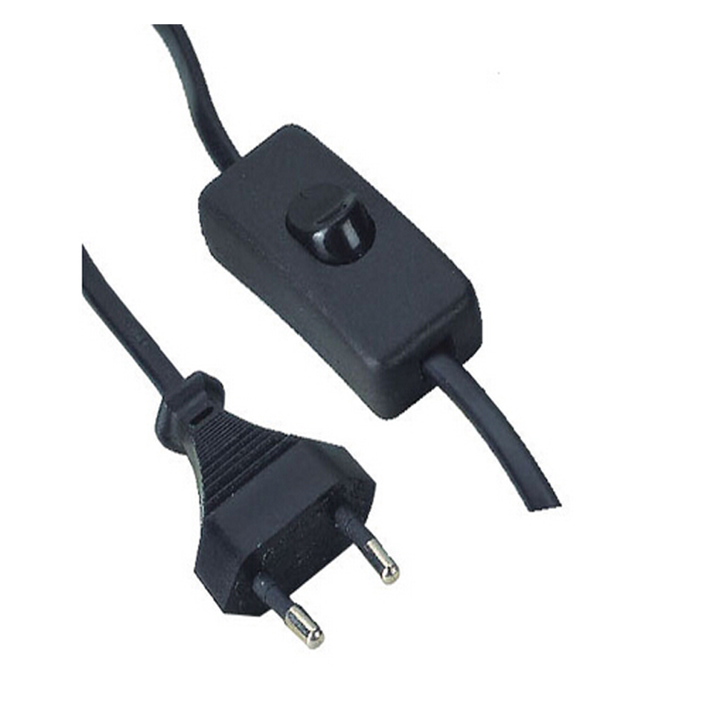 bombilla hembra cable con interruptor de nuevo 2 pin ac enchufe del cable de alimentación
