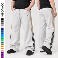 Pantalon de jogging personnalisé OEM ODM pour hommes, grande taille, rayé, coupe large, avec cordon de serrage, confortable, épais, pour grands et grands-tailles
