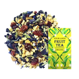 OEM private label Butterfly pea tea flower blend Dried Fruit tea bags