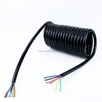 Câble à ressort à 2 noyaux Cordon à bobine flexible PVC PU PUR Caoutchouc Machine industrielle Fil spiralé Câble à bobine d'alimentation électrique