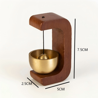 Campana de puerta de madera ecológica marca QingChuan, campana de viento de latón, alarma decorativa de cobre para apertura de tienda/hogar