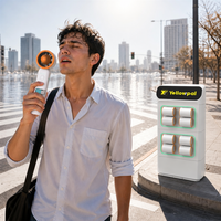 Quiosco Inteligente 2 en 1 para Alquiler de Ventiladores Compartidos y Baterías Externas, Gabinete de Carga Autoservicio Todo en Uno para Uso en Interiores  "Todo en Uno + Inteligente"