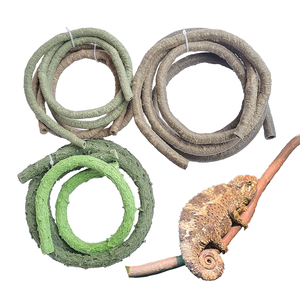 Grün Braun Flexible Künstliche Dschungel Kletter reben Hängende Reptilien pflanzen Faux für Reptilien & Amphibien zubehör Dekoration - Product Image 1