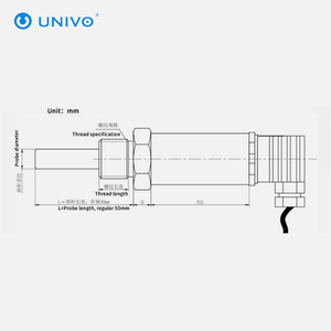 Univo ubw400 công nghiệp PT100 J K E không thấm nước tùy chỉnh cảm biến nhiệt độ <span class=keywords><strong>probe</strong></span> đầu dò-198 ° C đến 1000 ° C 24VDC 4-20mA - Product Image 5