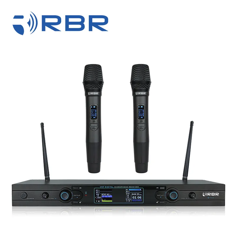 High quality d722 uhf digital wireless microphone with recharge function