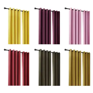 Custom American Style Polyester Solid Color Living Room Blackout Curtains Homeluxury Blackout Window Curtains For Bedroom