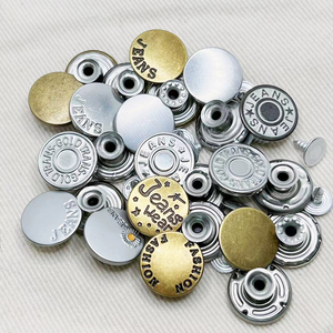 Fabricante personalizado aleación de zinc rectángulo Jeans botón chaqueta rosas oro Logo Metal estilo vástago corazón diamante GABO marca nombre - Product Image 1