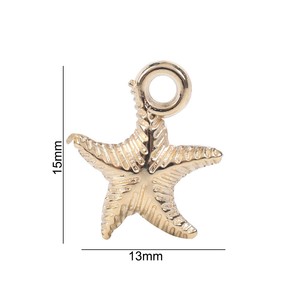 Colgante de estrella de mar Ccb chapado en oro para la fabricación de pendientes, accesorio de joyería con forma de estrella de 5 mm - Product Image 5