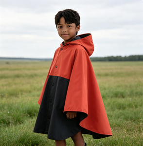 Impermeabile per Bambini Antivento Traspirante con Cappuccio per Attività all'Aperto - Design Bicolore Elegante e Carino - Product Image 2