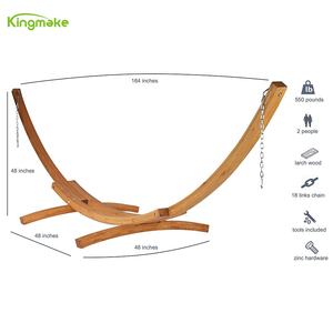 Kingmake Haute qualité loisirs double <span class=keywords><strong>2</strong></span> <span class=keywords><strong>personnes</strong></span> résistant à la pluie corde tissage <span class=keywords><strong>bois</strong></span> patio balançoire <span class=keywords><strong>hamac</strong></span> lit pour jardin hôtel villa - Product Image 3