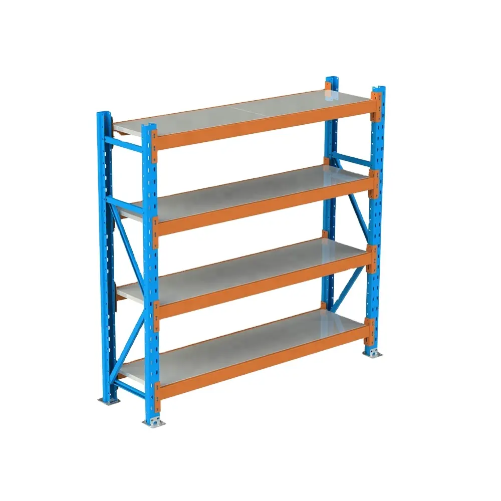 Medium Duty 300-800kg Longspan Warehouse Steel Storage Boltless Shelving racks 3/4/5 layers