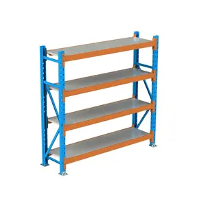 Scaffalature a bullone per stoccaggio in acciaio per magazzino a campata lunga da 300-800kg per impieghi medi 3/4/5 strati