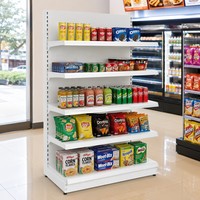 Étagère de présentation de supermarché à poteaux arrière de 1400/2000 mm de hauteur, 3 à 5 niveaux réglables, en acier laminé à froid, pour détaillants