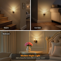 Veilleuses décoratives LOHAS à luminosité réglable avec capteur crépusculaire, veilleuses LED en verre en forme de fleur pour couloir et décoration de coiffeuse
