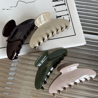 Barrette La France en Acétate Solide, Pinces à Cheveux 3 Couleurs Grande Taille Beige Marron Olive, Pinces à Cheveux Minimalistes Françaises