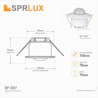 Sensor de Movimiento PIR de Techo de Alta Sensibilidad y Largo Alcance, 360 Grados, Amplificador Infrarrojo, IP20 Impermeable, 220-240V CA
