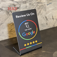 Support personnalisé en acrylique NFC pour avis Google avec affichage de la puce NFC pour menu de restaurant – Tapper pour laisser un avis