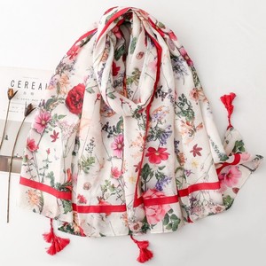 Nuevo Diseño, Pañuelo de Poliéster Multifuncional para Mujer con Estampado Floral Digital Personalizado, para Actividades al Aire Libre de Verano, 180*90cm de Largo - Product Image 4