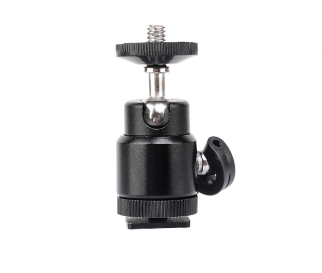 ZOMEI 360 Degree 1/4\" Mini Metal Rotated Ball Head with Hot Shoe Camera Mount Adapter