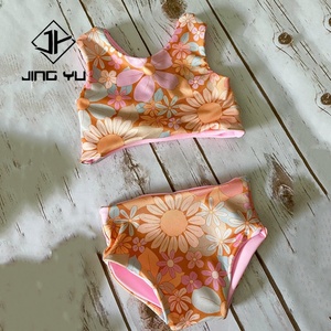 Conjunto de Bikini Estampado a Doble Cara Personalizado por el Fabricante, Traje de Baño de Dos Piezas de Verano, Traje de Baño Infantil Reciclable - Product Image 2