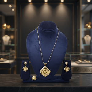 Juego de Joyería de Latón al por Mayor con Colgante de Oro de 14K, 18K, 24K, Diseño Tradicional para Mujer, Joyería de Moda, Oro, Joyería - Product Image 3