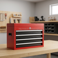Boîte à outils professionnelle en acier laminé à froid de 18 pouces, portable, design modulaire, verrouillable, 4 tiroirs, compartiment de rangement supérieur, OBM