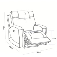 Fauteuil inclinable en cuir traditionnel ergonomique et réglable, style minimaliste, pour salon, petit espace, avec clous décoratifs