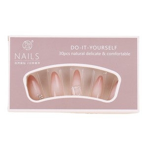 Xiaohonghu เล็บปลอมสำหรับสวมใส่ให้ความรู้สึกไฮเอนด์สำหรับฤดูใบไม้ร่วงฤดูหนาวทำด้วยมือสติกเกอร์เล็บปลอมแบบถอดได้ปลายเล็บ30 - Product Image 5