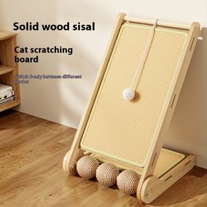 Panneau de densité en bois massif Cat Scratcher Sisal Jute Matériel Résistant à l'usure No-Crumbs Cat Claw Board Colonne de préhension verticale pour - Product Image 2