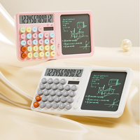 Calculadora 2 en 1 con tableta de escritura LCD, pantalla de 12 dígitos, bloc de escritura portátil borrable para estudiantes, oficina, escuela, papelería