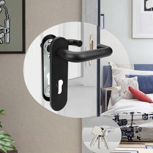 Modern European Bedroom Matt <strong>Black</strong> Wooden <strong>Door</strong> Lever Handle and <strong>Knobs</strong> Factory Wholesale - Product Image 3