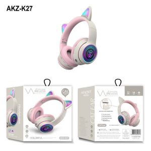 <strong>Cute</strong> Cat Ear Headphones Inalambricos Amplifier Sport In-ear <strong>Earphones</strong> New Tws Wireless Headphones RGB Light TF Card Support K27 - Product Image 6
