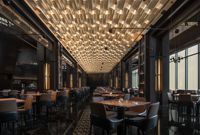 Ensemble de salle à manger de luxe pour restaurant, 1 table ronde en bois massif durable, 12 chaises à dossier haut, design traditionnel personnalisé pour hôtel