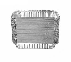 Laixin23x18x3.5cm กล่องอาหารกลางวันอลูมิเนียมฟอยล์ฟอยล์สำหรับ1L 4ส่วนภาชนะบรรจุกล่องอลูมิเนียมฟอยล์นำออกด้วยกระดาษแข็งฝา Rec23183i - Product Image 3