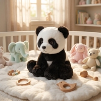 Peluche Panda Douce et Moelleuse, Jouet en Peluche Réaliste, Compagnon de Sommeil pour Enfants, Cadeau