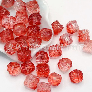 Colgante de león de cristal de 13 mm, cuentas sueltas de forma irregular para la fabricación de pulseras, paquete a granel MTX - Product Image 3
